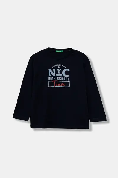 Dětské bavlněné tričko s dlouhým rukávem United Colors of Benetton