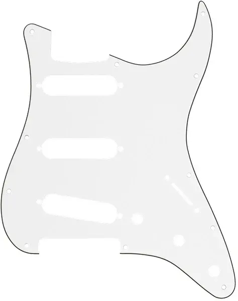 Fender Pickguard, Stratocaster S/S/S, 11-Hole Mount, Parchment P/B/P,