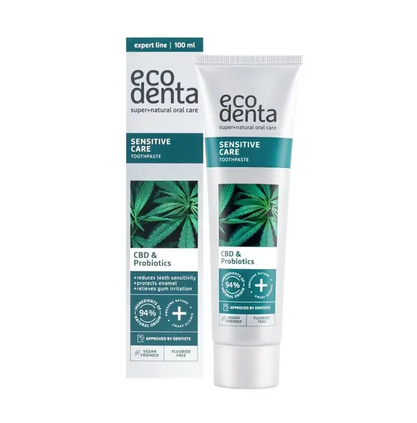 ECODENTA Zubní pasta na citlivé zuby s CBD a probiotiky 100 ml