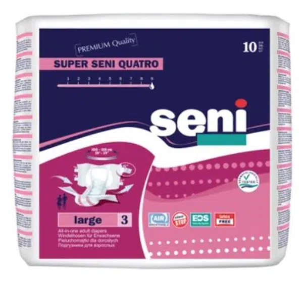 Seni Super Quatro inkontinenční plenkové kalhotky s lepítky L 10 ks