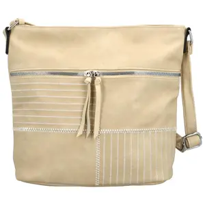 Trendy dámská koženková crossbody kabelka Apille, krémová