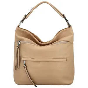 Trendy dámská koženková kabelka na rameno Aurella, béžová