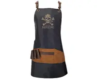 Kadernícka zástera Pirates of the Barbertime Pre Barber Apron Black - čierna + darček zadarmo