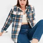 Trendyol modrá kockovaná oversize/Creature tkané tričko