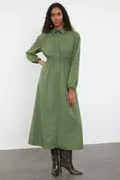 Trendyol Khaki Elastic Waist Woven Dress