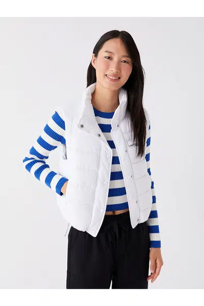LC Waikiki Lcwk Women's Stand Collar Plain Puffer Vest