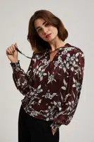 Marisse Chestnut Floral Pattern Shirt