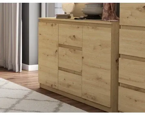 Komoda se 3 zásuvkami Carlos, dub artisan, 120 cm%