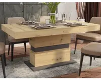 Jedálenský stôl Nestor 160x90 cm, dub artisan/grafit, rozkladací%