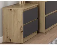 Skrinka/nočný stolík Carlos 40 cm, dub artisan/grafit, 2 zásuvky%