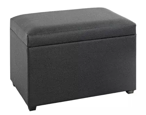 Úložná truhla na sedenie Miguel, čierna ekokoža%