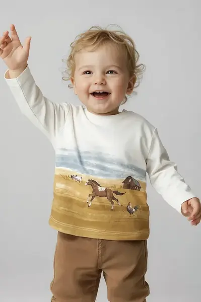 Detské bavlnené tričko s dlhým rukávom Mayoral