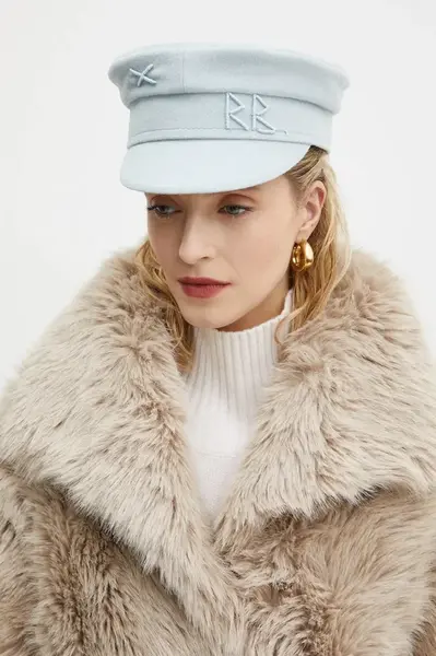 Vlněná čepice Ruslan Baginskiy modrá barva, KPC075-WA