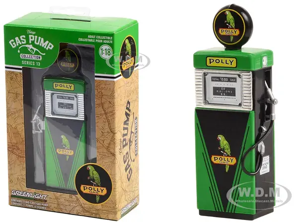 1951 Wayne 505 Gas Pump "Polly Gas" Green and Black "Vintage Gas Pumps" Series 13 1/18 Diecast Replica by Greenlight