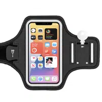 Fitness Running Armband Phone Holder Bag Waterproof 5.8 Inch for iPhone 11 Pro/12 mini - Black
