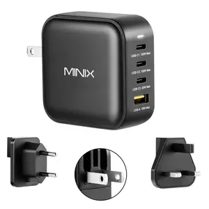MINIX P3 100W Fast Charger 3*Type-C + 1*USB-A Ports for Traveling Universal Compatibility