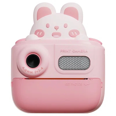WOWKIDS K64 Kids Instant Print Camera 48MP Front & Rear Dual Cameras - Pink Rabbit