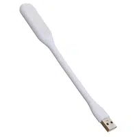 Portable USB LED Reading Light with Flexible Arm Mini Night Lamp for Laptop Desktop - White