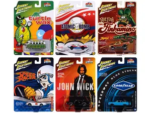 Pop Culture 2025 Set of 6 Cars Release 1 1/64 Diecast Model Cars by Johnny Lightning