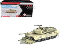 United States M1A2 SEP (System Enhancement Package) Abrams Tank with Mine Plow (Travel Mode) 132 "Absolute Death United States Army" Desert Sand "NEO