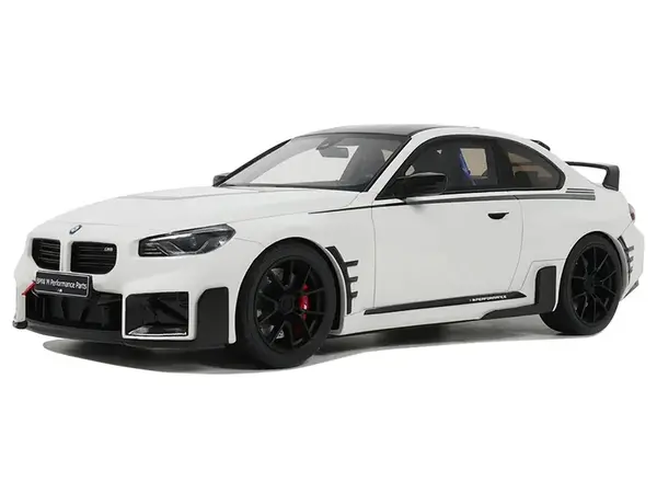 BMW M2 M White with Black Stripes 1/18 Model Car by GT Spirit