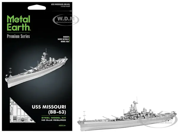 Model Kit USS Missouri (BB-63) Navy Battleship (Challenging Difficulty) Steel Model by Metal Earth