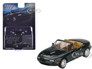 Eunos Roadster V-Special RHD (Right Hand Drive) Dark Green Limited Edition 1/64 Diecast Model Car by Mini GT