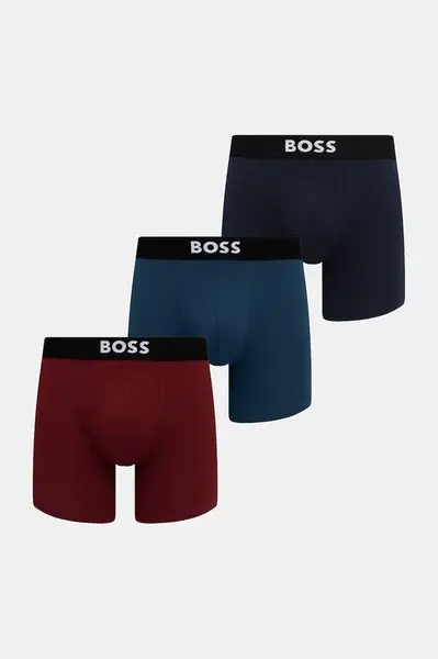BOSS přiléhavé boxerky pánské bavlněné BoxerBr 3P BOSS ONE 3-pack