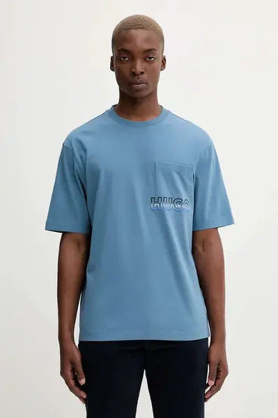 Bavlněné tričko Hugo Blue Nogoste