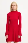 Šaty s příměsí vlny Twinset červená barva, mini, 252TT3140