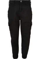 Girls' high-waisted cargo trousers - black