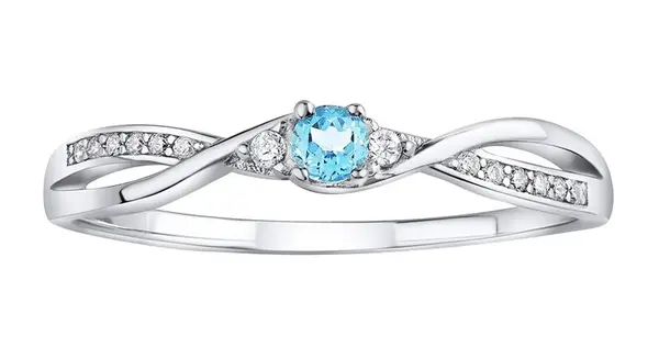 Silvego Stříbrný prsten s modrým Topazem a Brilliance Zirconia JJJR1100TS 54 mm