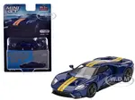 Ford GT Sunoco Blue with Yellow Stripes Limited Edition to 3600 pieces Worldwide 1/64 Diecast Model Car by Mini GT