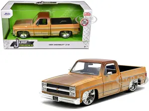 1985 Chevrolet C-10 Pickup Truck Yellow with Brown Top (Rusted) and JD3 Wheels "Just Trucks" Series 1/24 Diecast Model Car by Jada