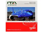Airbus A220-300 Commercial Aircraft "ITA Airways" (EI-HHM) Blue with Tail Stripes 1/200 Diecast Model Airplane by Herpa