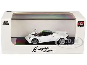 Pagani Huayra Roadster White Metallic with Black Top 1/64 Diecast Model Car by LCD Models