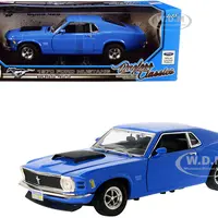 1970 Ford Mustang Boss 429 Dark Blue "Timeless Classics" Series 1/18 Diecast Model Car by Motormax