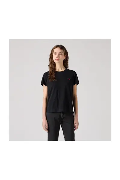 Levi&#39;s Černé dámské basic tričko s nášivkou Levi's® - Dámské