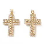 Brass Micro Pave Clear Cubic Zirconia Pendants