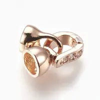 Brass Micro Pave Cubic Zirconia Fold Over Clasps