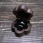 Flower Wood Wedding Ring Storage Boxes with Velvet Inside