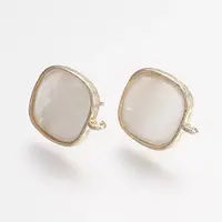 Brass Micro Pave Cubic Zirconia Stud Earring Findings