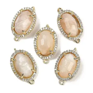 Natural Moonstone Faceted Oval Links