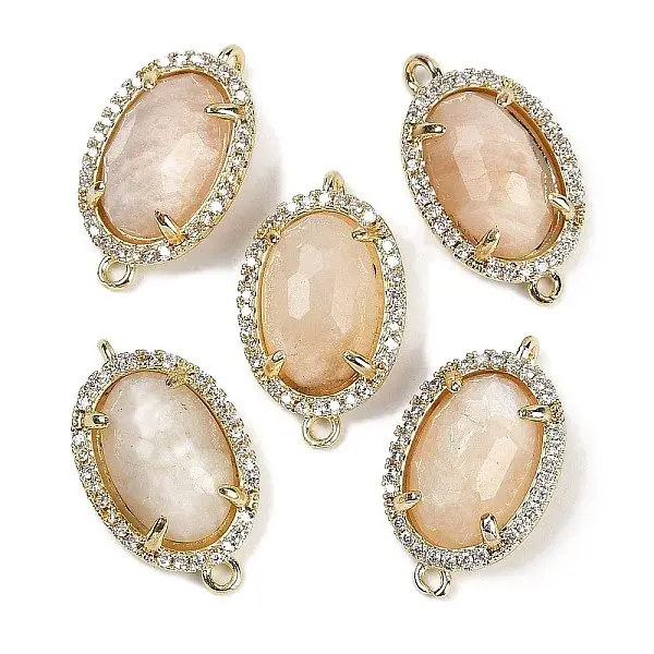 Natural Moonstone Faceted Oval Links