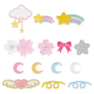 5 Sets 5 Style Iron on/Sew on Computerized Embroidery Clothing Patches