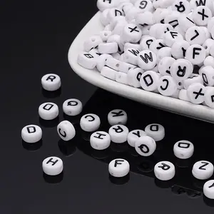 Acrylic Horizontal Hole Letter Beads