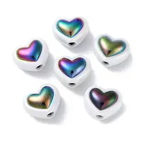 UV Plating Rainbow Iridescent Acrylic Beads