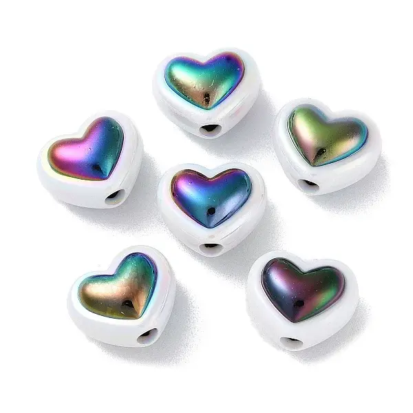 UV Plating Rainbow Iridescent Acrylic Beads