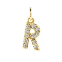 Brass Cubic Zirconia Pendants with Jump Rings