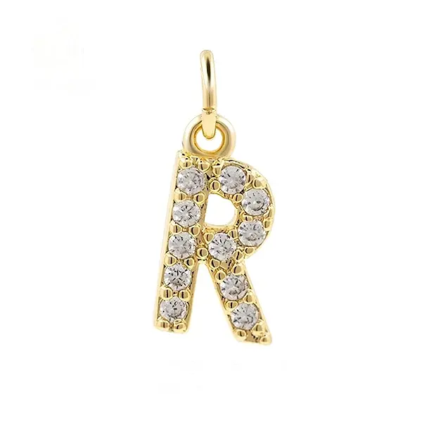Brass Cubic Zirconia Pendants with Jump Rings